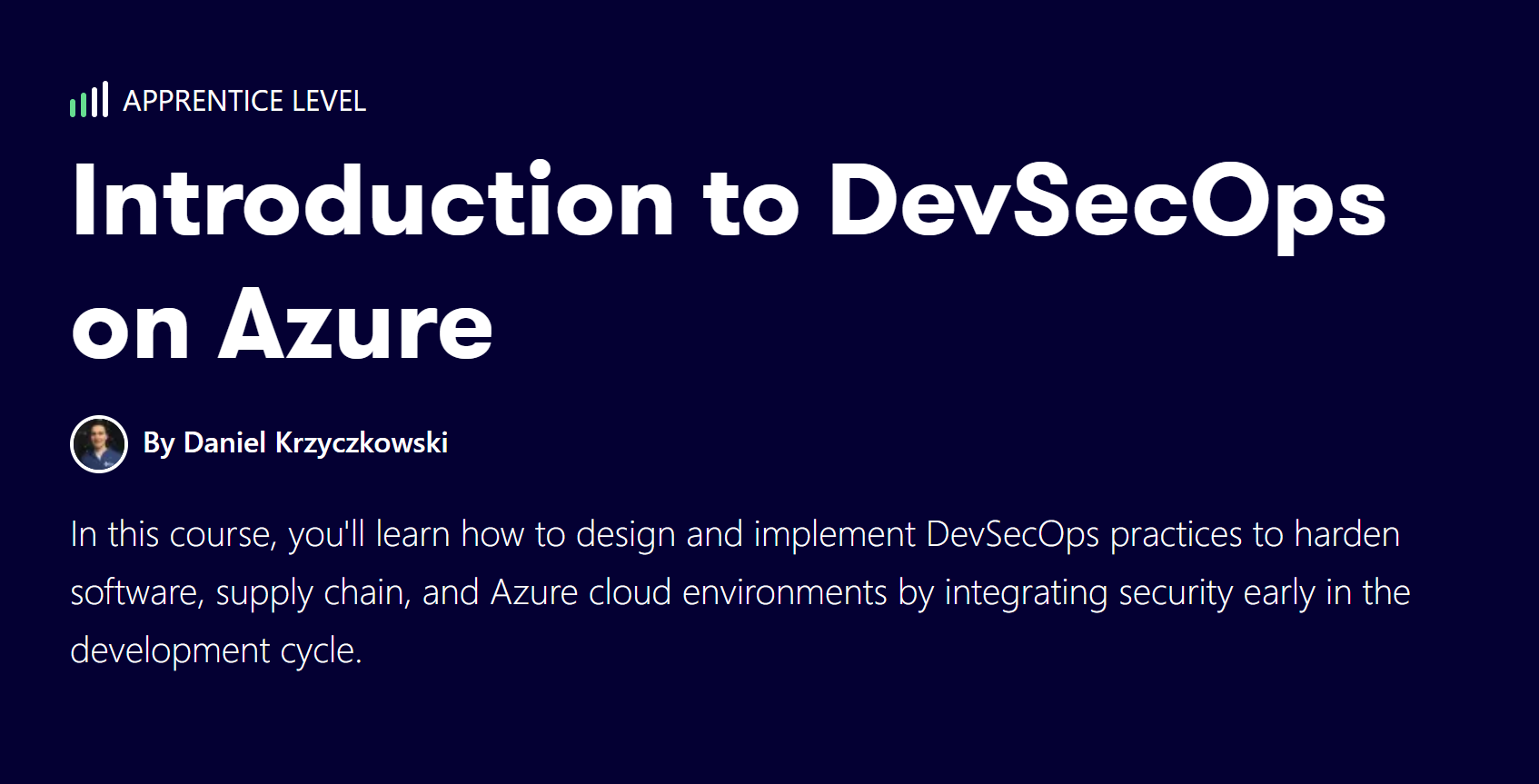 Introduction to DevSecOps on Azure